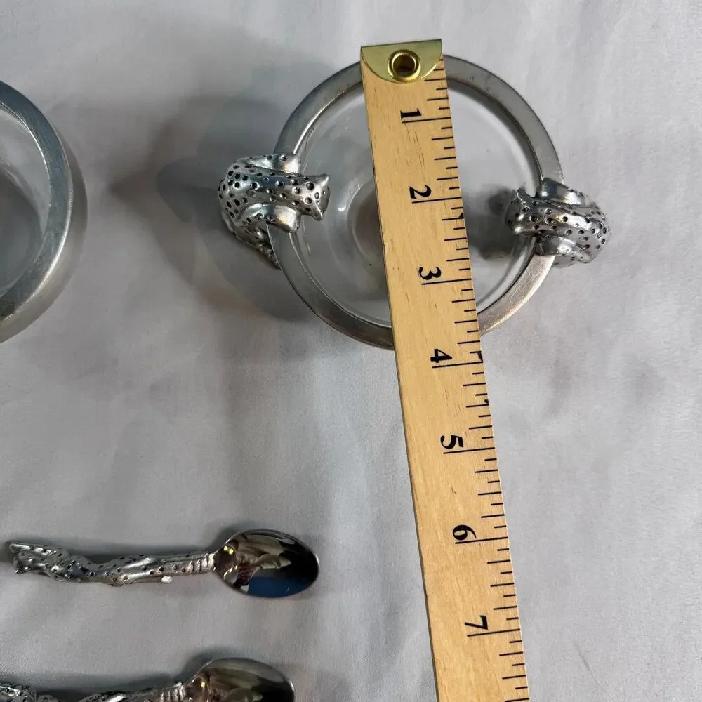 Diana Carmichael African Collection Cheetah Drinking Bowls South Africa Pewter